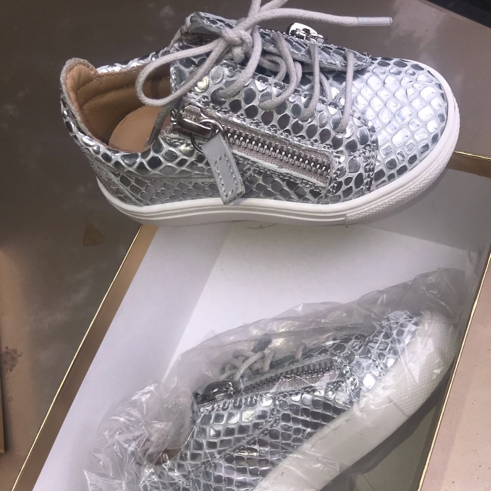 A toddler boys Giuseppe shoe